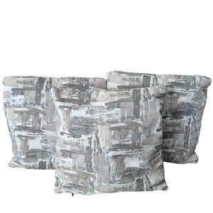 High end woven canvas neutral beige gray strokes throw decorative pillow covers